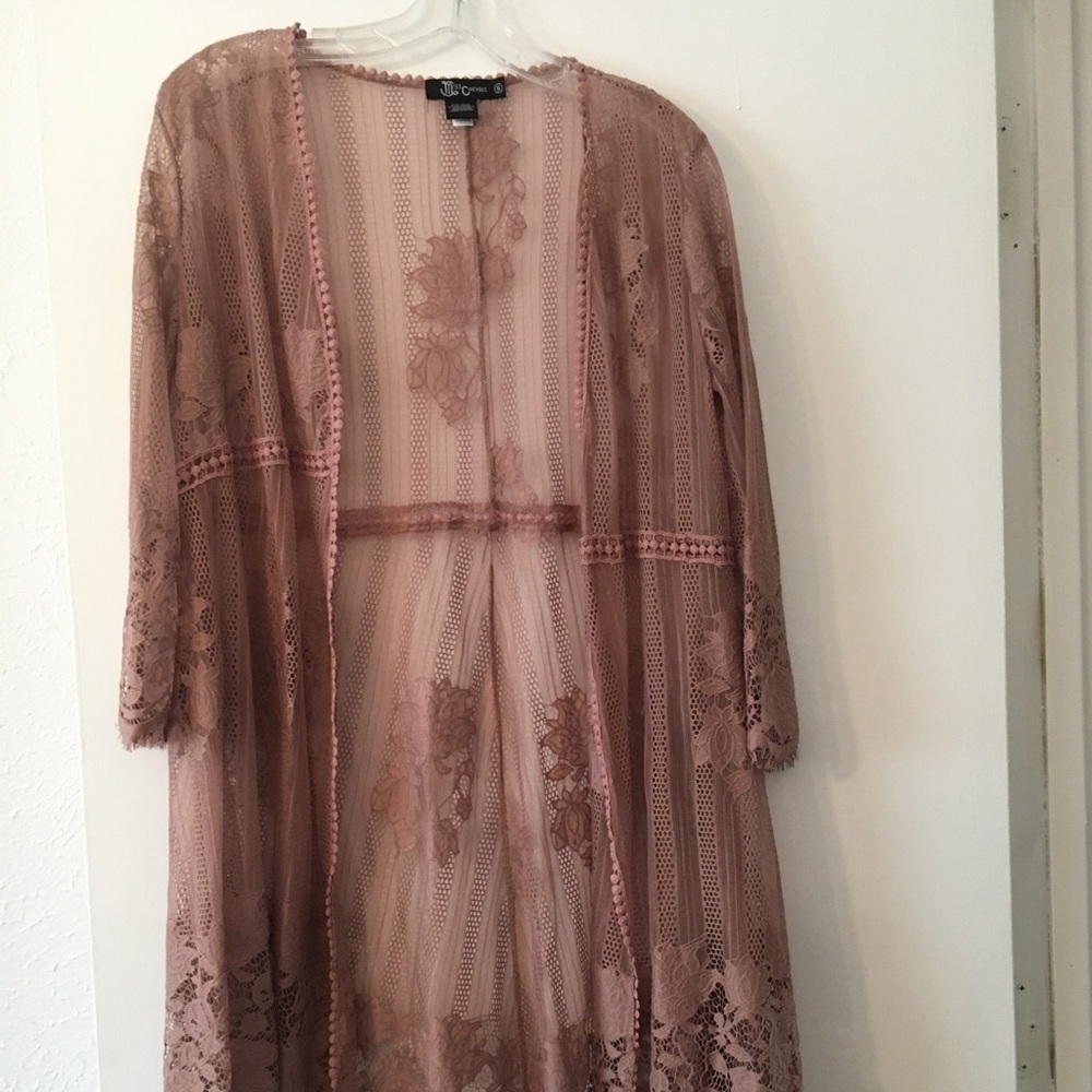 Miss Chievous Pink Lace Wrap Kimono